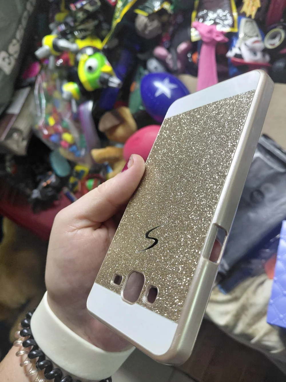 luxury gold glitter hard plastic case Samsung Galaxy J7 5.75
